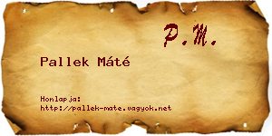Pallek Máté névjegykártya