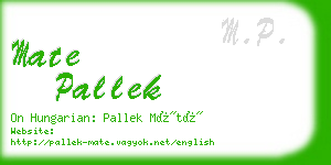 mate pallek business card